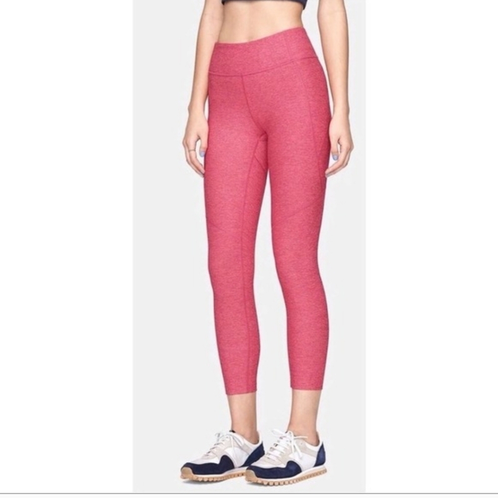 Outdoor Voices 3/4 Warm-Up Crop Leggings Flamingo Pink Size XS Workout Yoga EUC - Picture 4 of 9